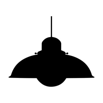 Black Silhouette of a Hanging Pendant Lamp Fixture with a Dome Shade vector