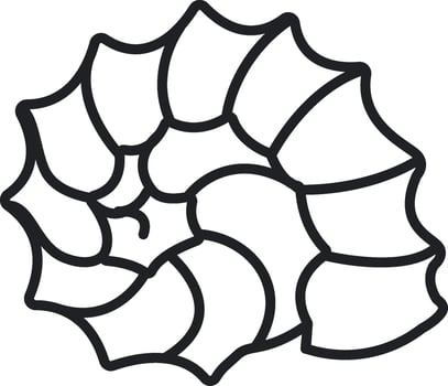 Abstract Nautilus Shell Line Art vector