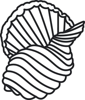 Minimalist Seashell Outline vector
