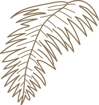 Tropical Leaf Tree Outline Sketch vector