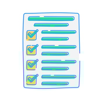 Document with Large Checkmark, A document featuring a prominent checkmark icon vector