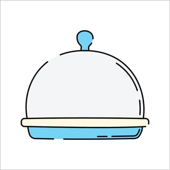 Cloche Doodle style, a food serving cloche, symbolizing fine dining, perfect for restaurant logos, catering services, and hospitality-related projects. vector