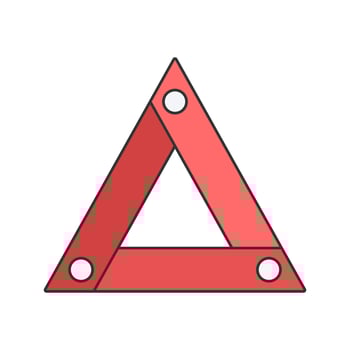 Warning Triangle Flat design style, red and white triangular roadside sign, perfect for traffic safety graphics, accident prevention, and roadside assistance designs. vector