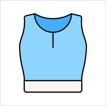 Tank Top Flat design style, blue sleeveless top, symbolizing casual wear, perfect for summer, sports, or lifestyle-themed visuals. vector