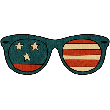 Retro American Flag Sunglasses png