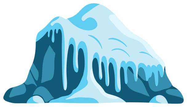 Blue Iceberg with Icicles png