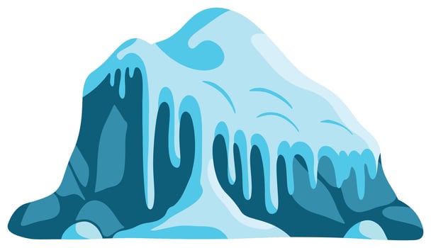 Cartoon Illustration of an Iceberg with Icicles vector