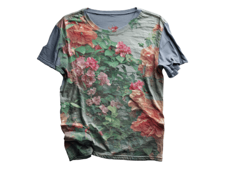 Floral design t-shirt for casual spring wear and outdoor activities png
