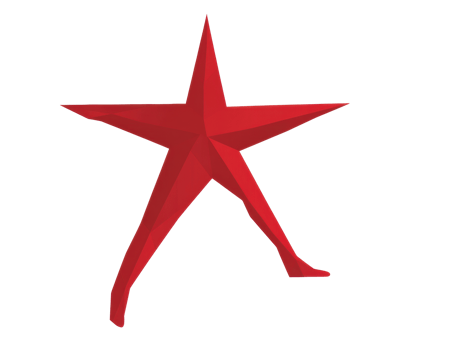 Red star symbol representing strength and unity for design use png