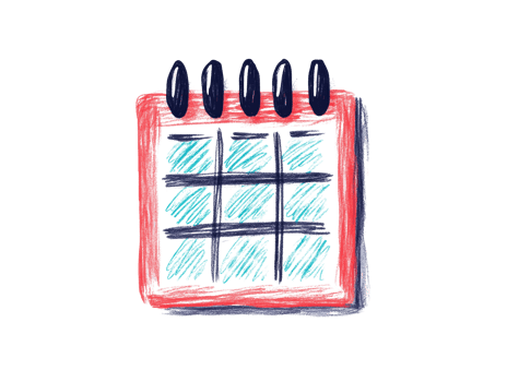 Colorful planner for organization and scheduling in everyday life png
