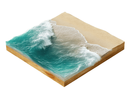 Creative beach wave design for summer themes and decor projects png