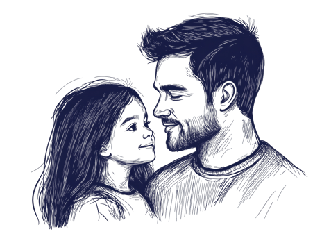 Father and daughter love bond in intimate moment png