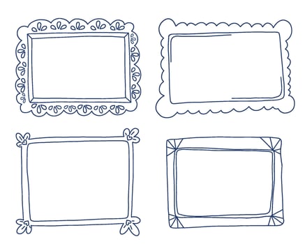Set of four Hand-Drawn Decorative Vintage Frames vector