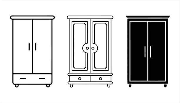 Black and White Wardrobe Collection Home Decor vector