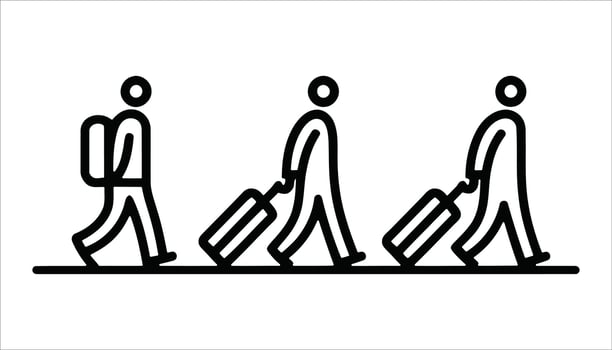 Traveler with Luggage Icon vector