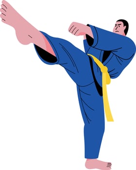 A flat style illustration of martial arts vector