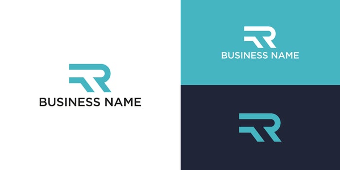 Minimalist Modern Logo of Stylized Letter R in Clean Geometric Shape vector