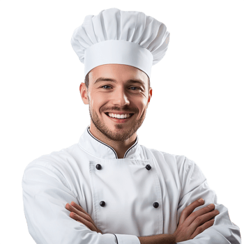Chef smiling isolated on a transparent background png