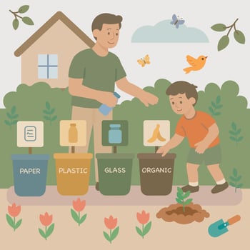recycling with Family vector
