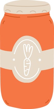 Jar with Carrot Label vector