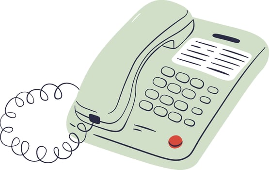 Retro Phone Handset Drawing Design Element vector
