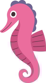 Cute Seahorse Hand Drawn vector