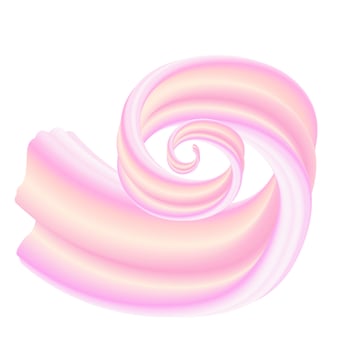 Strawberry and Vanilla Ice Cream Bubble Gum or Cream Candy Abstract Wave 3D Isolated Splash Illustration vector