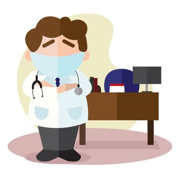 Isolated doctor professions cartoon illustration vector