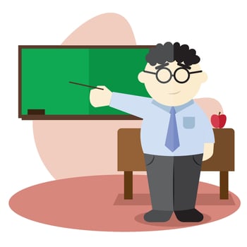 Isolated teacher professions cartoon illustration vector