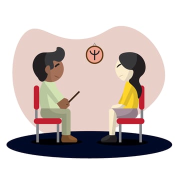 Isolated psichology professions cartoon illustration vector