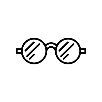 A pair of round eyeglasses cutouts png