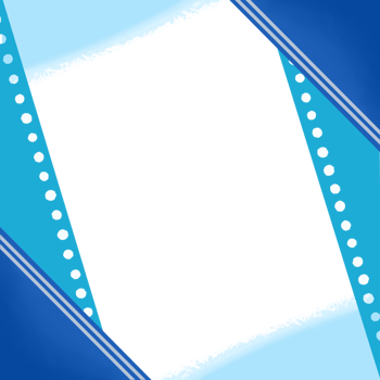 Modern blue geometric photo frame template png