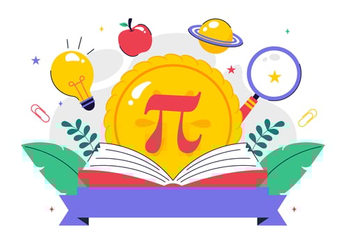Mathematics and Pi Concept for July 22 Observance in Flat Style vector