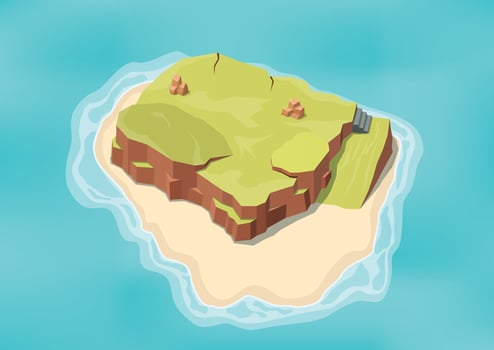 Beautiful isometric nature island on the ocean vector