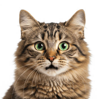 Close-up portrait of a surprised tabby cat png