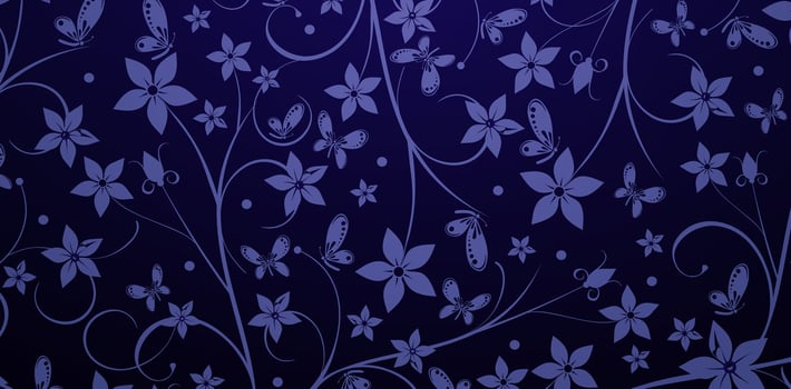 Seamless pattern with flowers and butterflies on a dark blue backgrounds for wallpapers in the style of baroque seamless, Fashionable modern wallpaper or textiles, book covers printing paper material vector