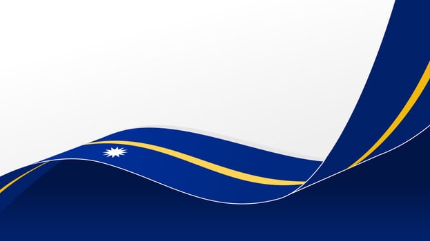 waving Nauru flag background with copy space for text. Nauru national day vector
