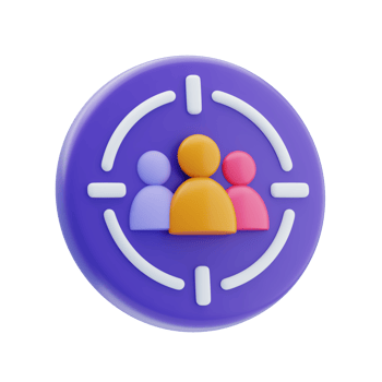 Target Customer 3D Icon. Target audience 3d icon design png