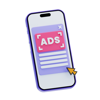 Sponsored Ads 3D Icon. Mobile sponsored ads display png