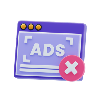 Ads Blocker 3D Icon. Ads Block Browser 3D Icon png
