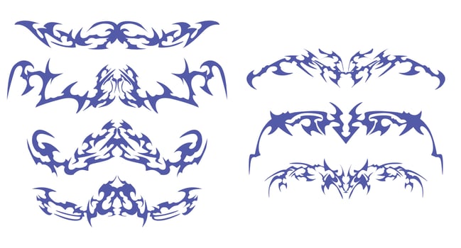 Tribal Tattoo Pack with Futuristic Tribal - Perfect for body art, digital illustrations, and design inspiration. vector