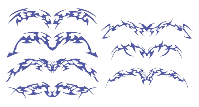 Body Art Series with Clean Lines - A unique set of tribal shapes suitable for various design needs. vector