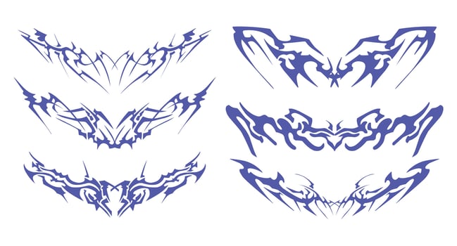 Body Art Collection with Edgy Forms - Ideal for use in digital artworks, printables, and tattoos. vector