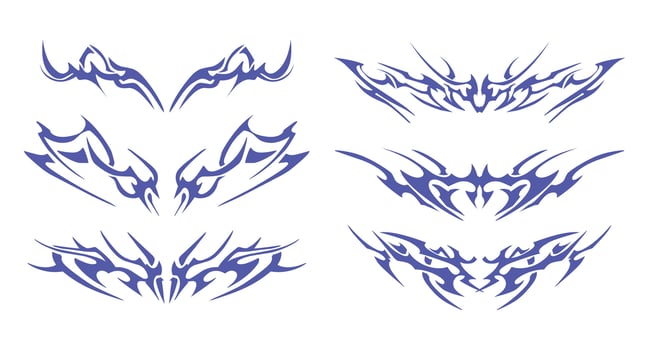 Graphic Element Array with Traditional Style - Great for creative tattoo designs, graphic projects, or branding. vector