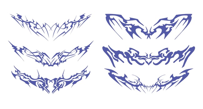 Abstract Shape Group with Edgy Forms - High-quality motifs inspired by tribal and abstract patterns. vector