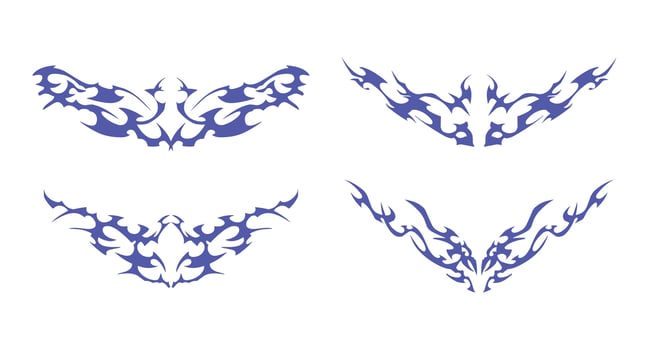 Art Pack with Dynamic Composition - Great for creative tattoo designs, graphic projects, or branding. vector