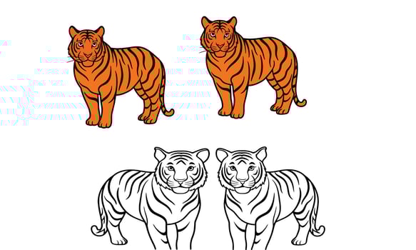 Angry tiger,Sumatran tiger beautiful animal and his portrait vector