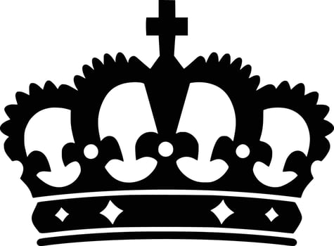 A black and white crown on a white background vector