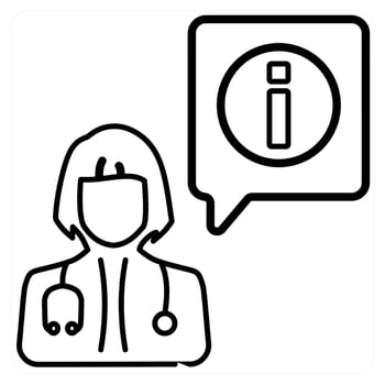 Medical Information icon concept in black line color vector
