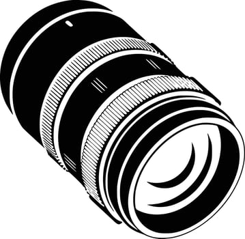 A camera lens on a white background vector